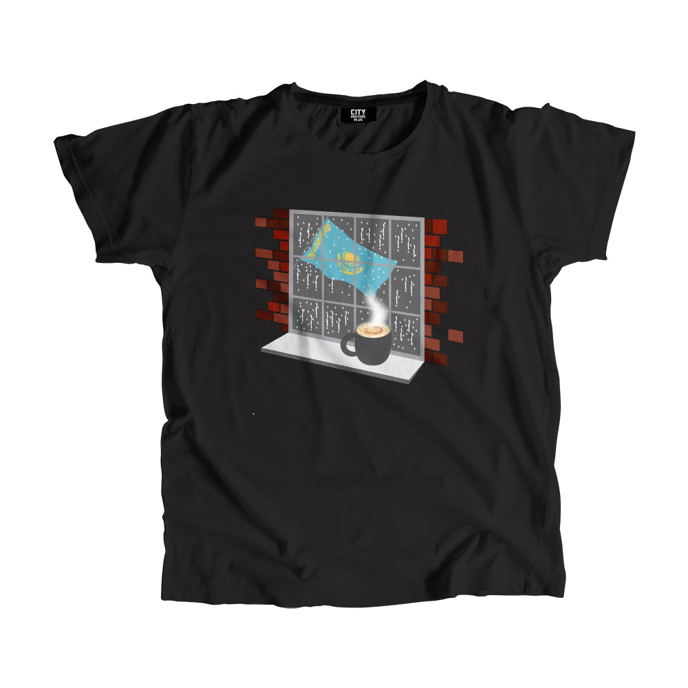 Kazakhstan Coffee Rain Men Unisex T-Shirt | Coffee Lover Graphic Tee