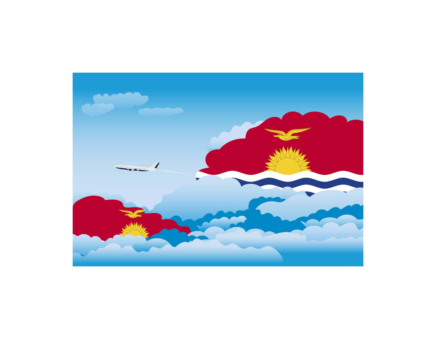 Kiribati Day Clouds Blankets & Throws | Soft Premium Blankets | City Posters Plus