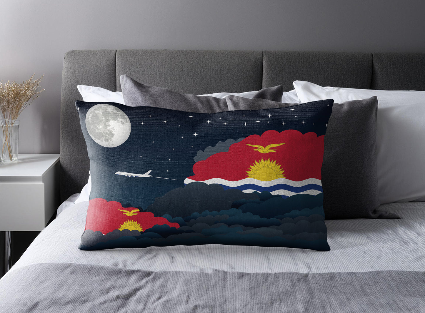 Kiribati Night Clouds Pillow Case and Pillow Throw