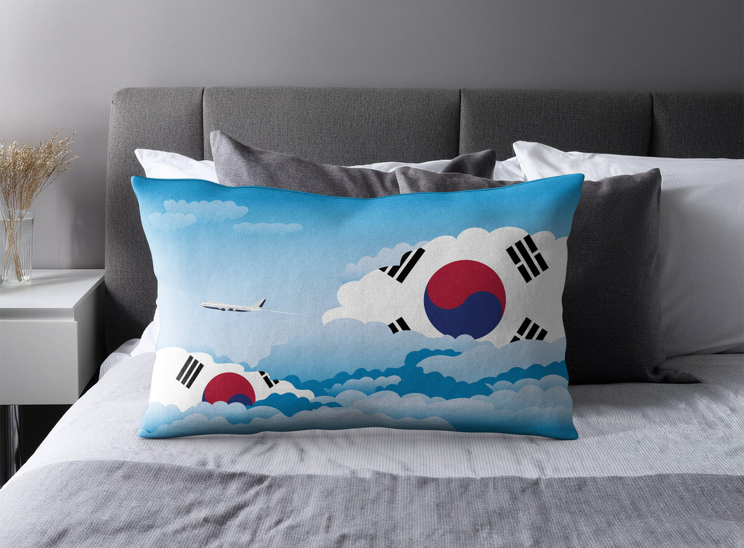 Korea South Day Clouds Pillow Case and Pillow Throw