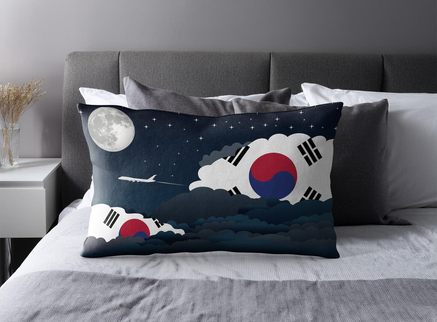 Korea South Night Clouds Pillow Case and Pillow Throw