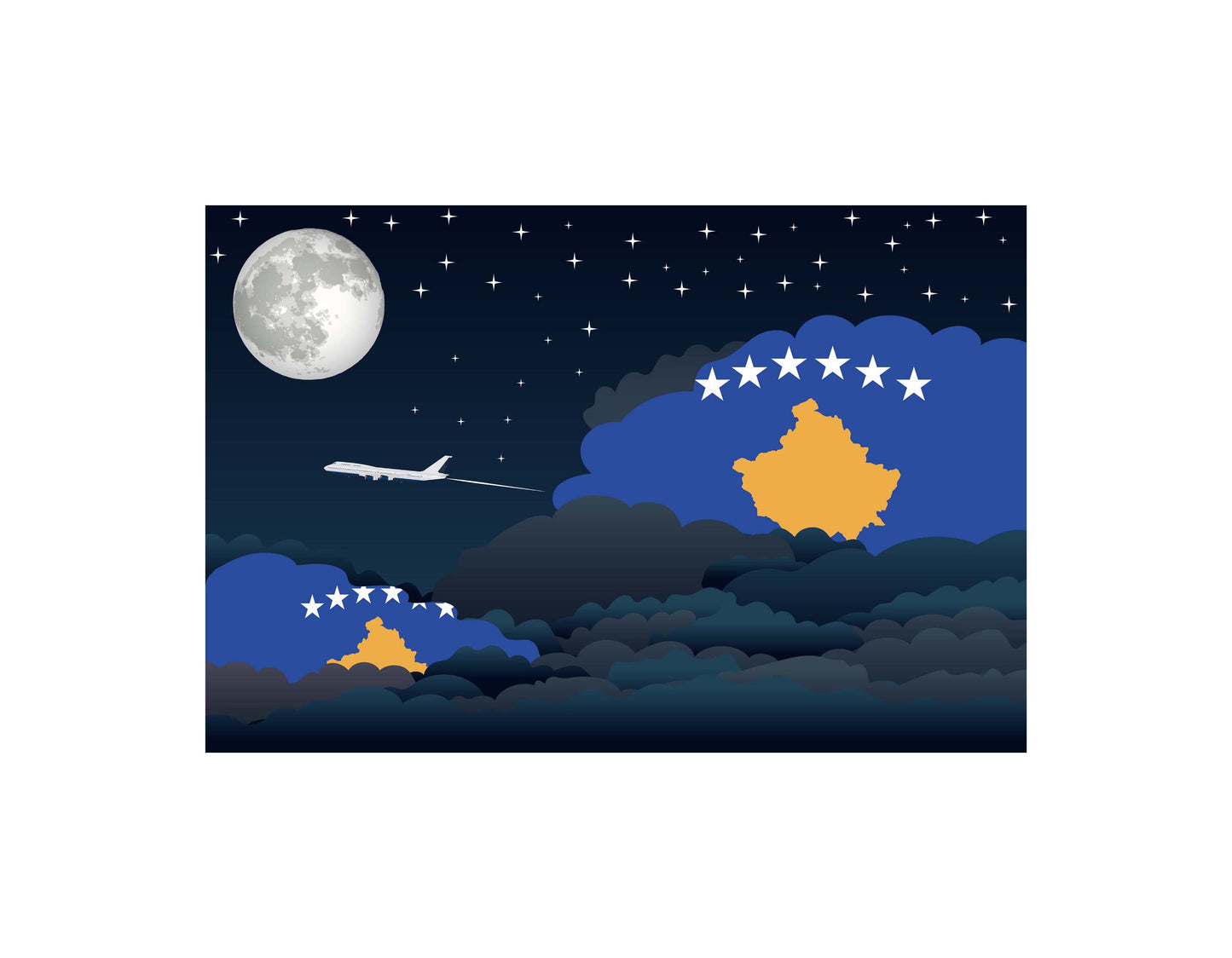 Kosovo Night Clouds Blankets & Throws | Premium Soft Blankets | City Posters Plus