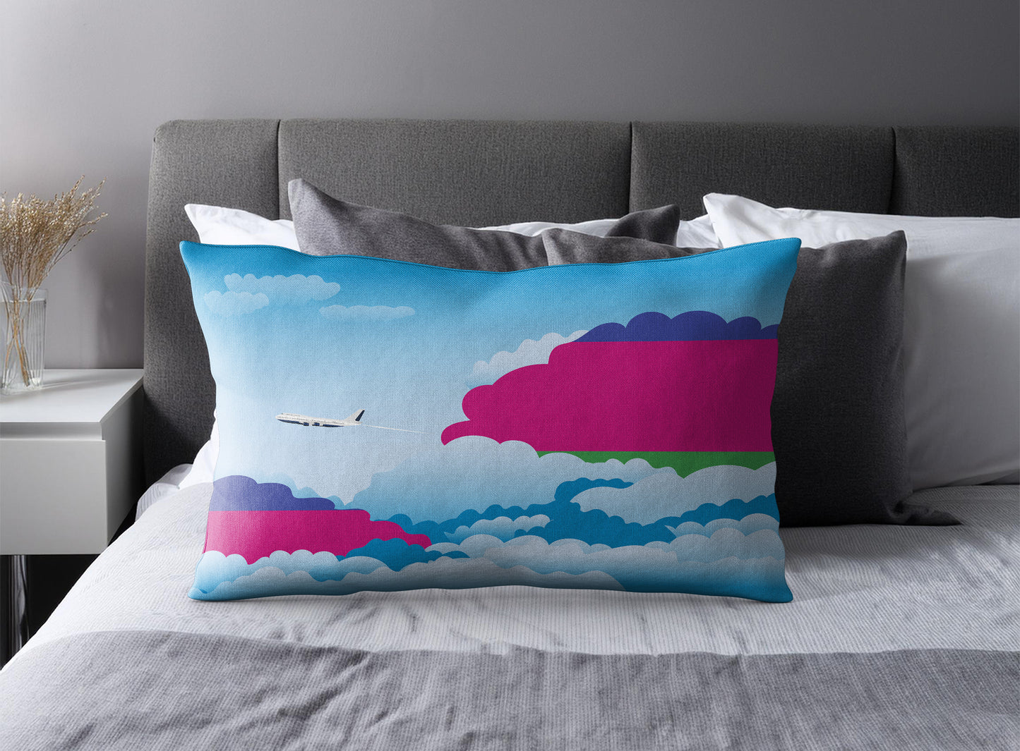 Kuban Peoples Republic World Airplane Day Clouds Square & Rectangle Pillow Cases | Aviation Decorative Pillow Covers