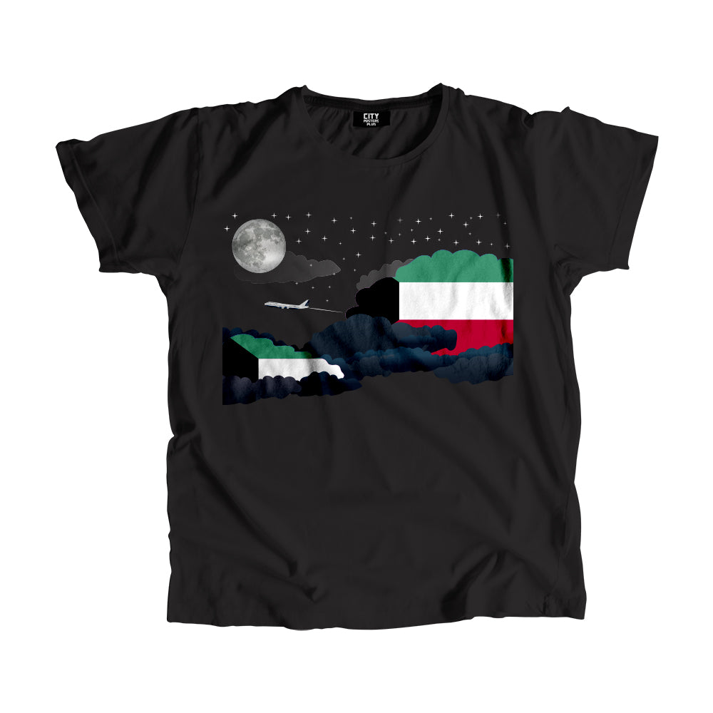 Kuwait Night Clouds Airplane Airport Flight Men Unisex T-Shirt Night Clouds Airplane Airport Flight T-Shirt