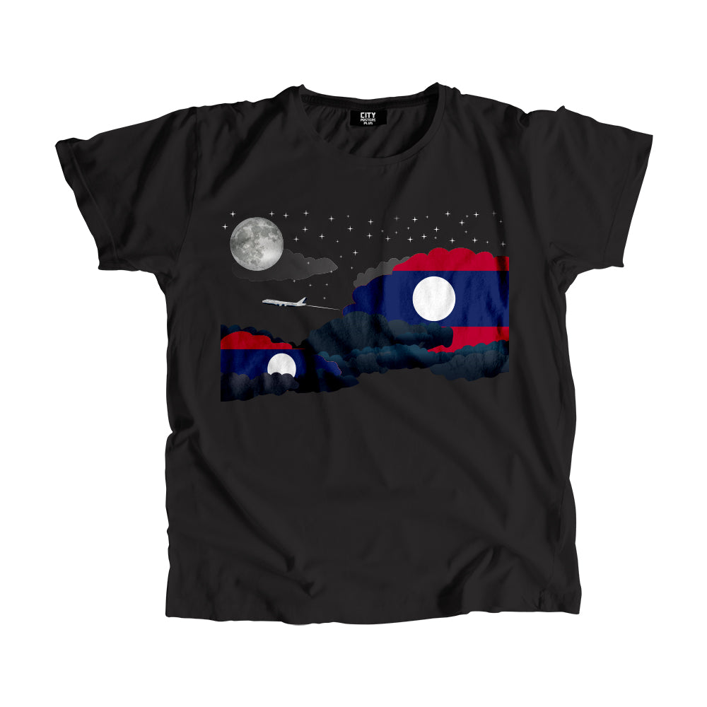 Laos Night Clouds Airplane Airport Flight Men Unisex T-Shirt Night Clouds Airplane Airport Flight T-Shirt