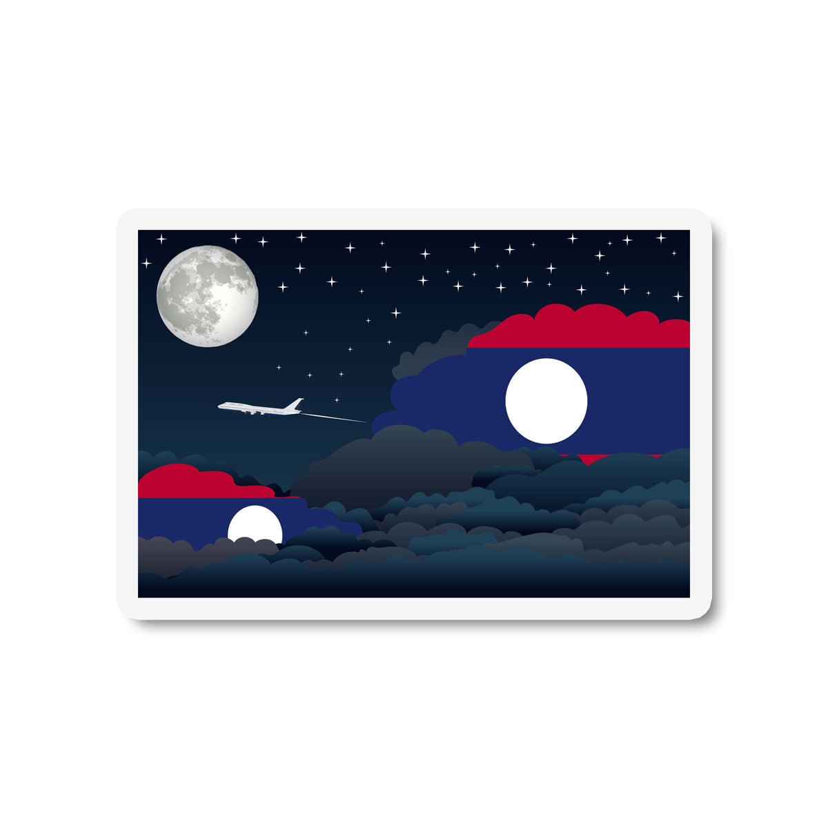Laos Night Clouds Fridge Magnet