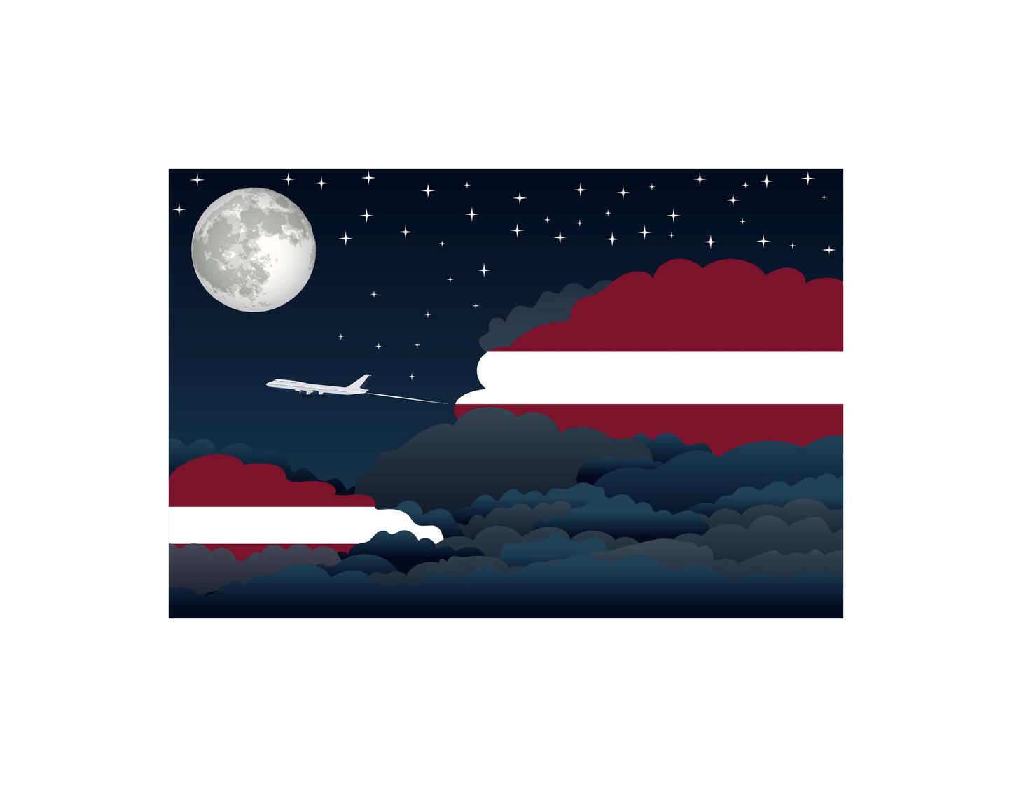 Latvia Night Clouds Blankets & Throws | Premium Soft Blankets | City Posters Plus