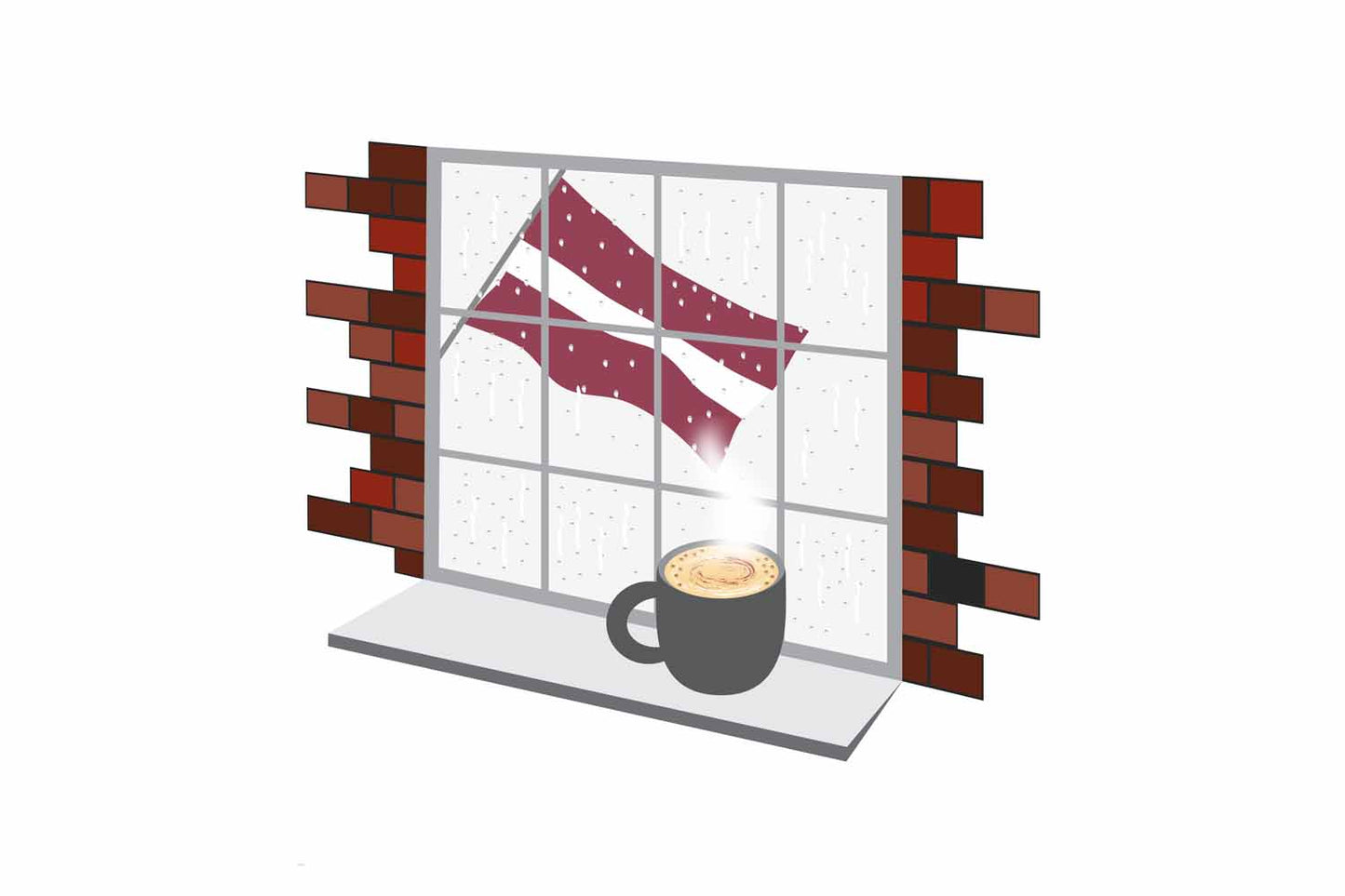 Latvia Coffee Rain Window Fridge Magnet