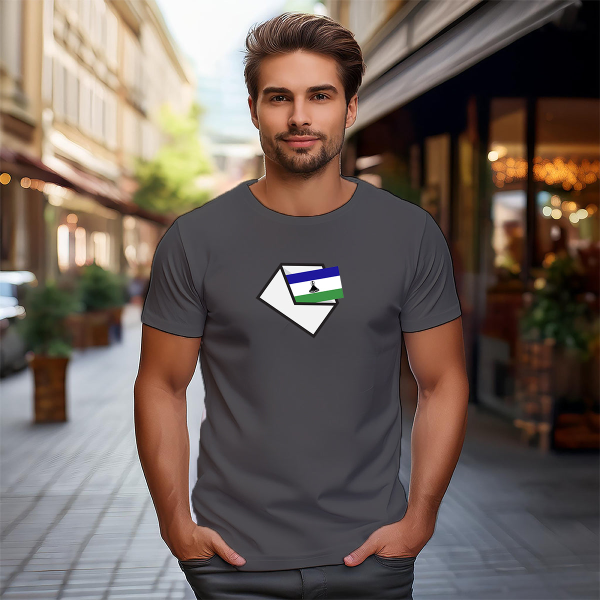 Lesotho Mail Men Unisex T-Shirt | Postal Graphic Shirt