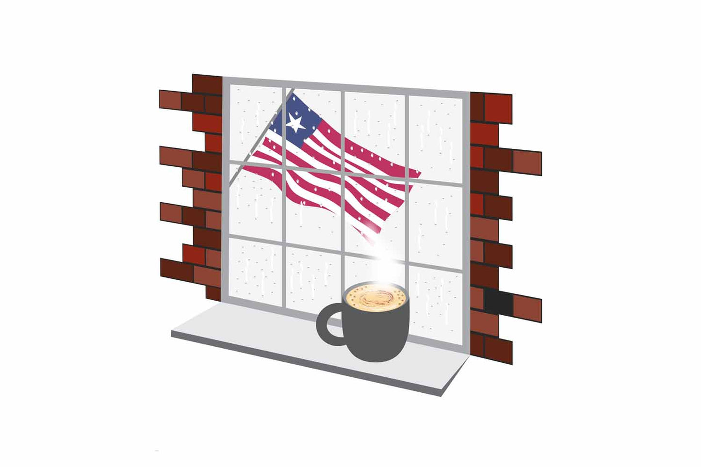 Liberia Coffee Rain Window Fridge Magnet