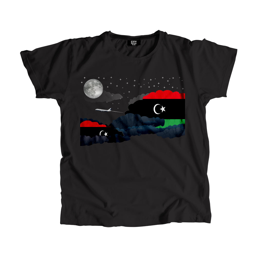 Libya Night Clouds Airplane Airport Flight Men Unisex T-Shirt Night Clouds Airplane Airport Flight T-Shirt