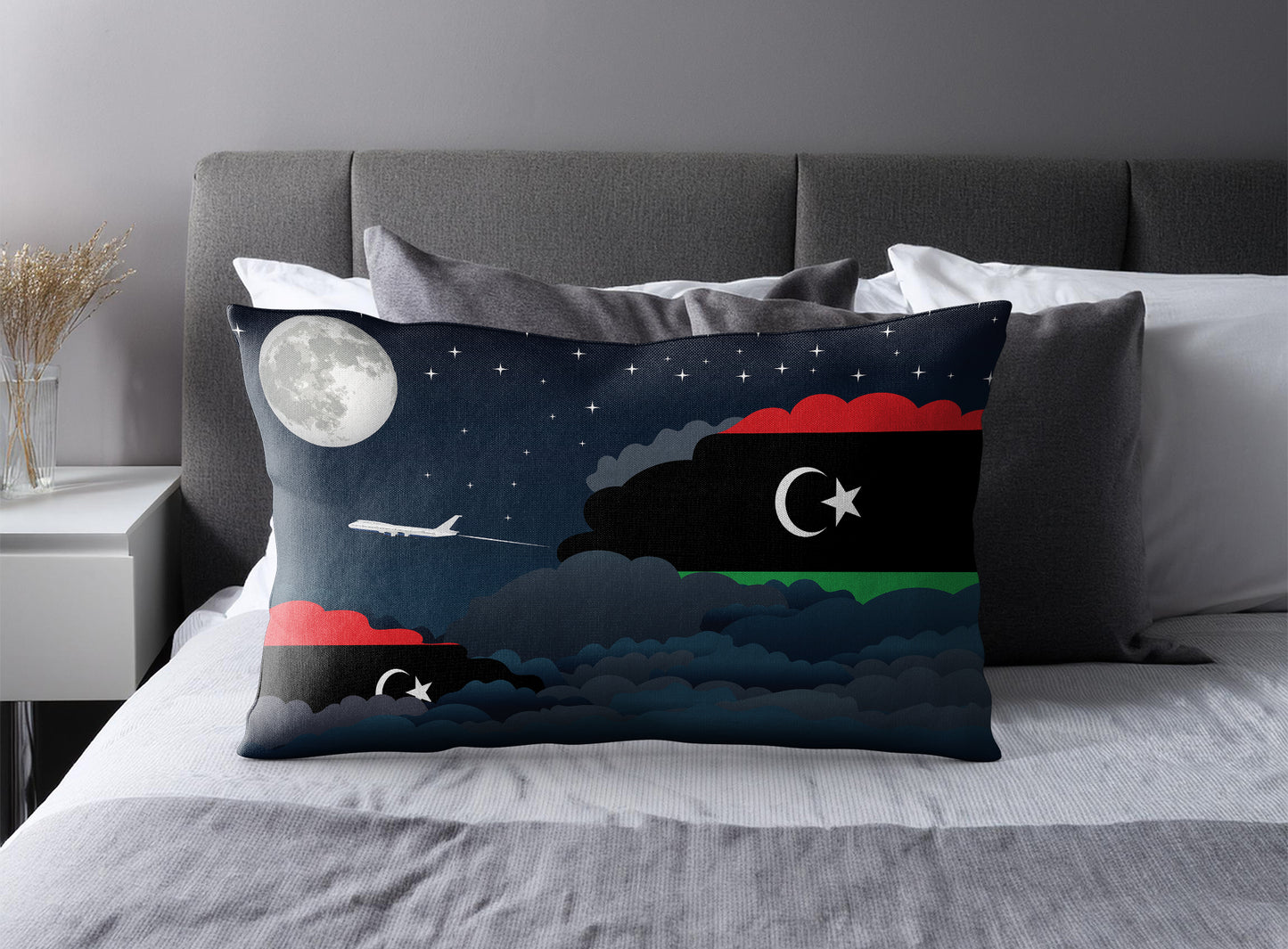 Libya Night Clouds Pillow Case and Pillow Throw