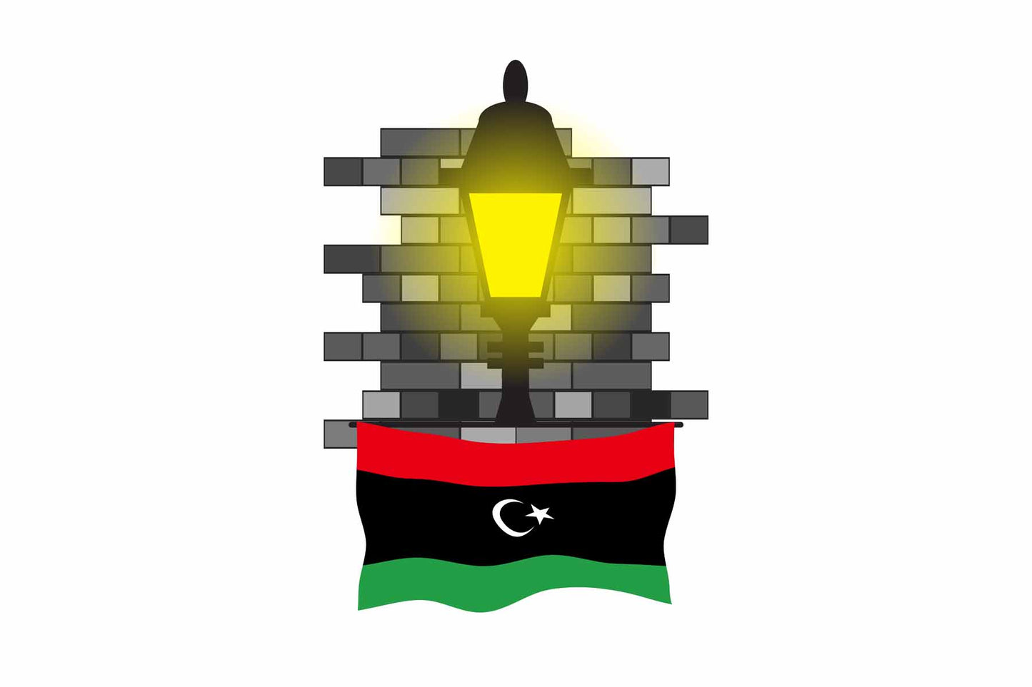 Libya Street Lamp Bricks Fridge Magnet