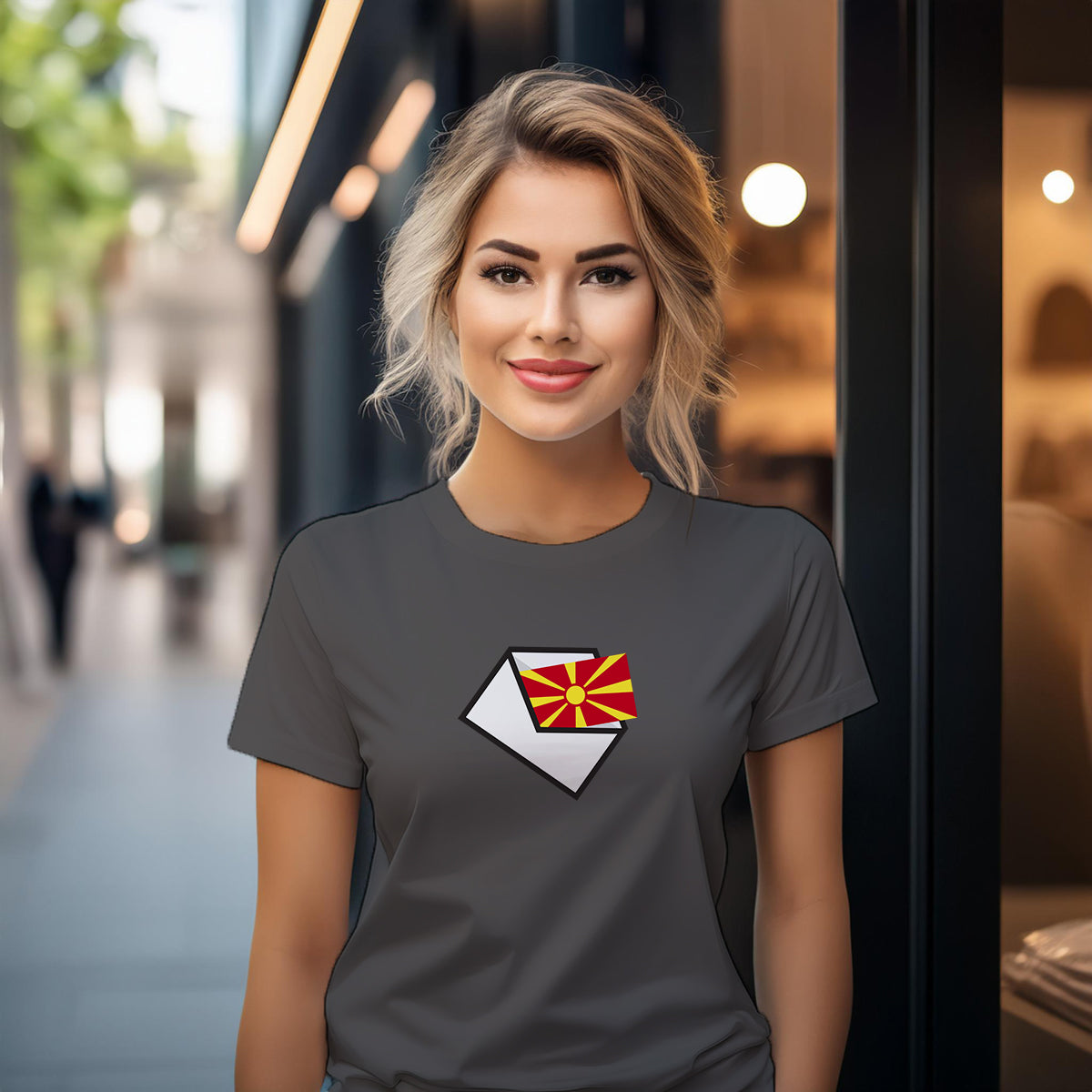 Macedonia Mail Women T-Shirt | Postal Graphic Women's Tee