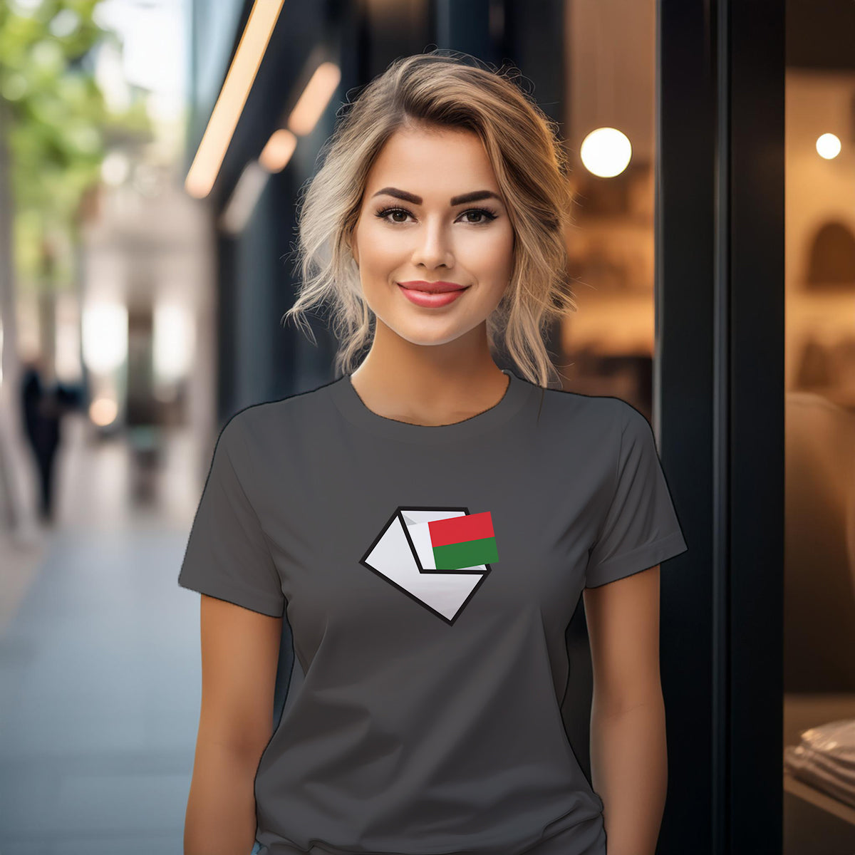 Madagascar Mail Women T-Shirt | Postal Graphic Women's Tee