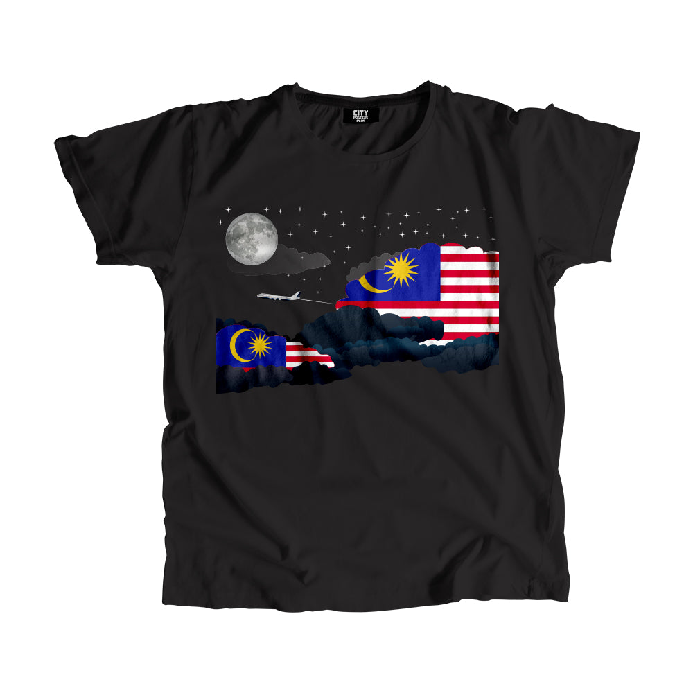 Malaysia Night Clouds Airplane Airport Flight Men Unisex T-Shirt Night Clouds Airplane Airport Flight T-Shirt
