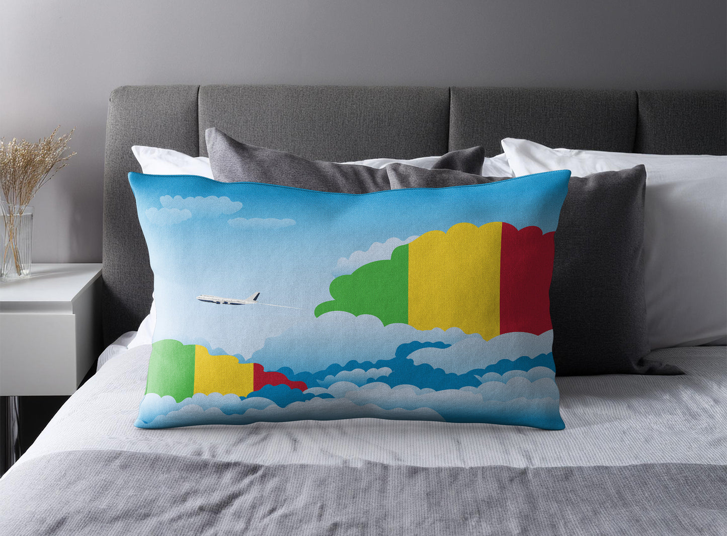Mali Day Clouds Pillow Case and Pillow Throw