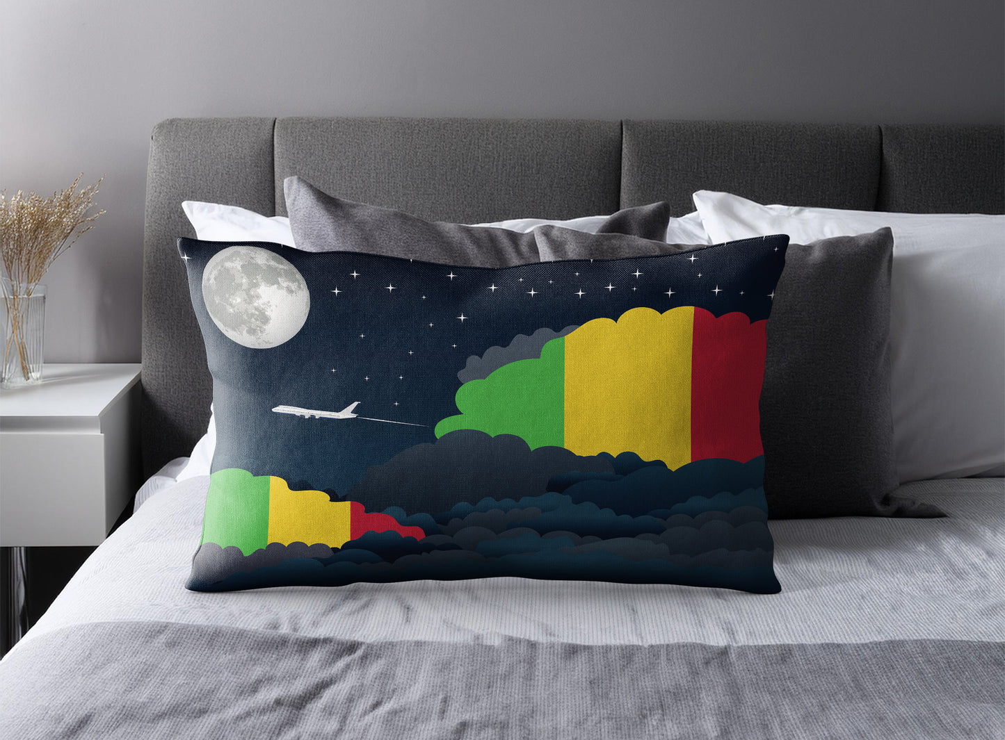 Mali World Airplane Night Clouds Square & Rectangle Pillow Cases | Aviation Night Sky Pillow Covers
