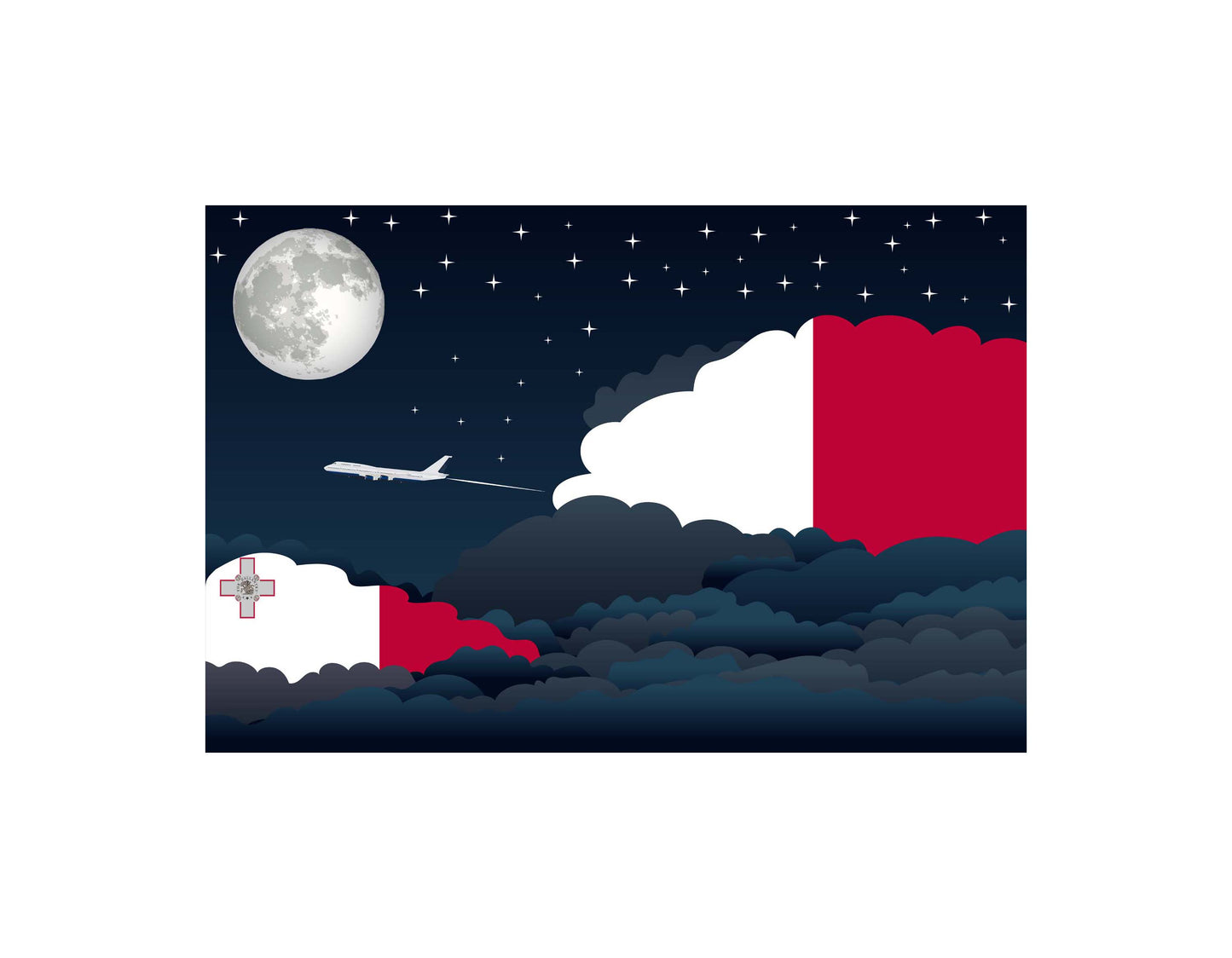 Malta Night Clouds Blankets & Throws | Premium Soft Blankets | City Posters Plus