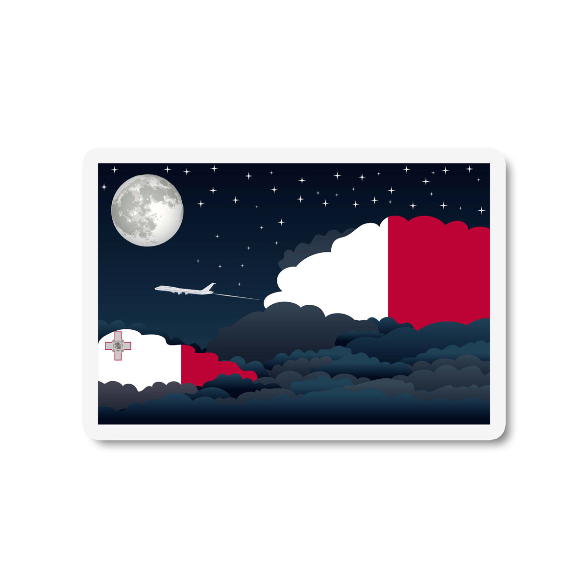 Malta Night Clouds Fridge Magnet