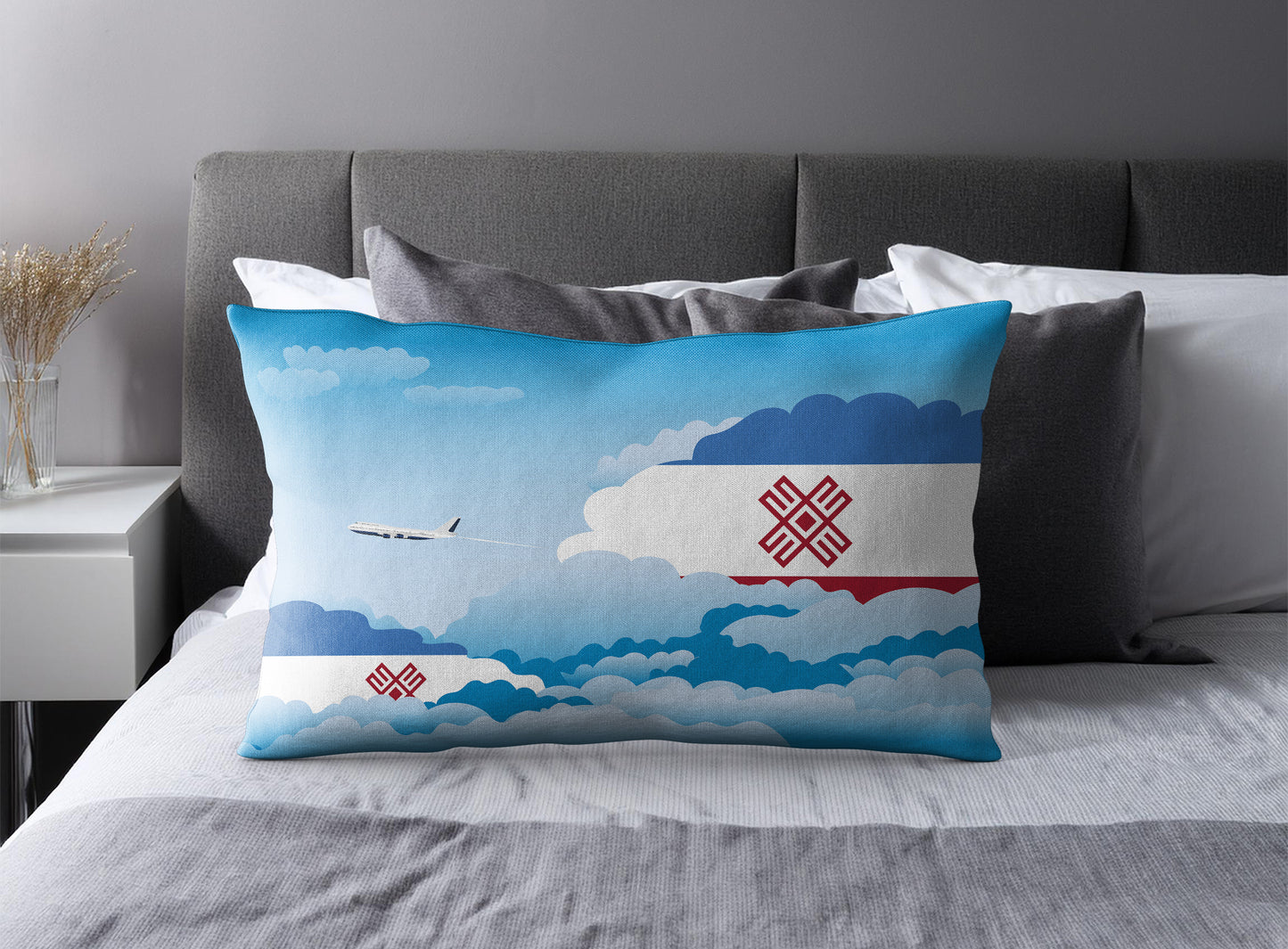 Mari El World Airplane Day Clouds Square & Rectangle Pillow Cases | Aviation Decorative Pillow Covers