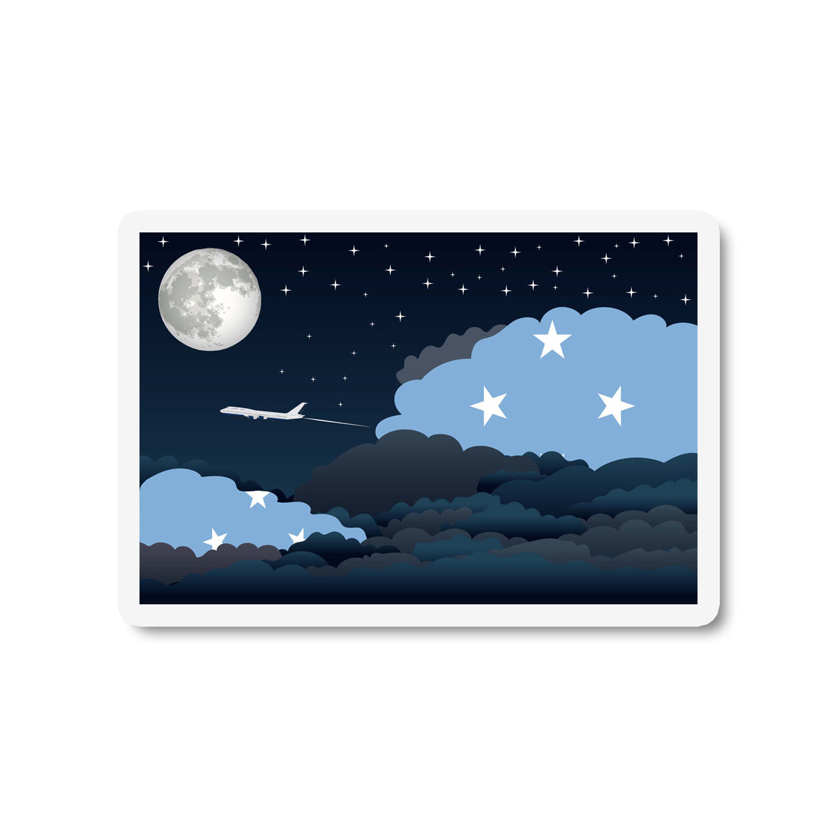 Micronesia Federated-States Night Clouds Fridge Magnet