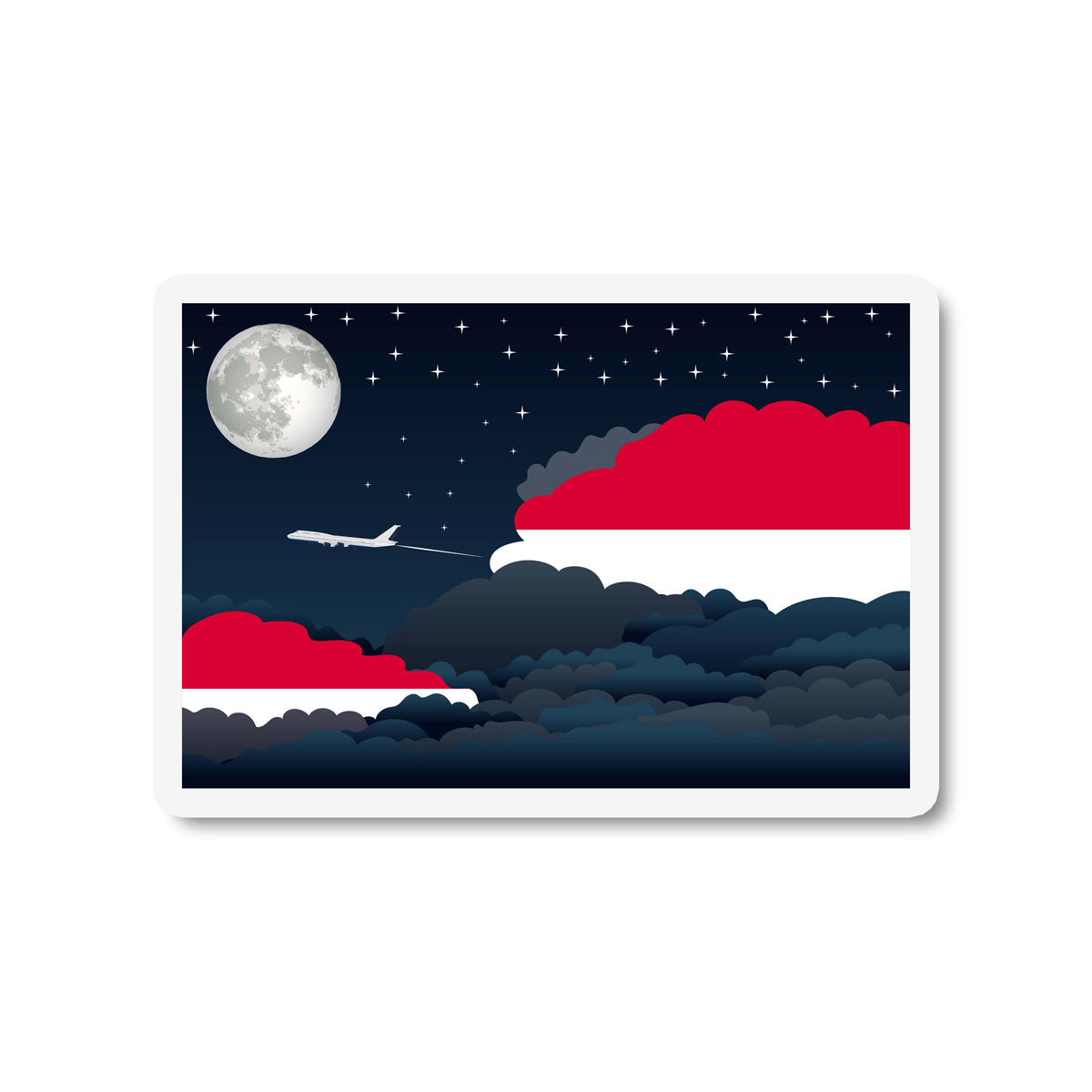 Monaco Night Clouds Fridge Magnet