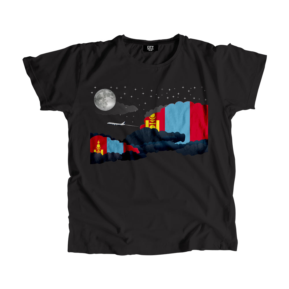 Mongolia Night Clouds Airplane Airport Flight Men Unisex T-Shirt Night Clouds Airplane Airport Flight T-Shirt