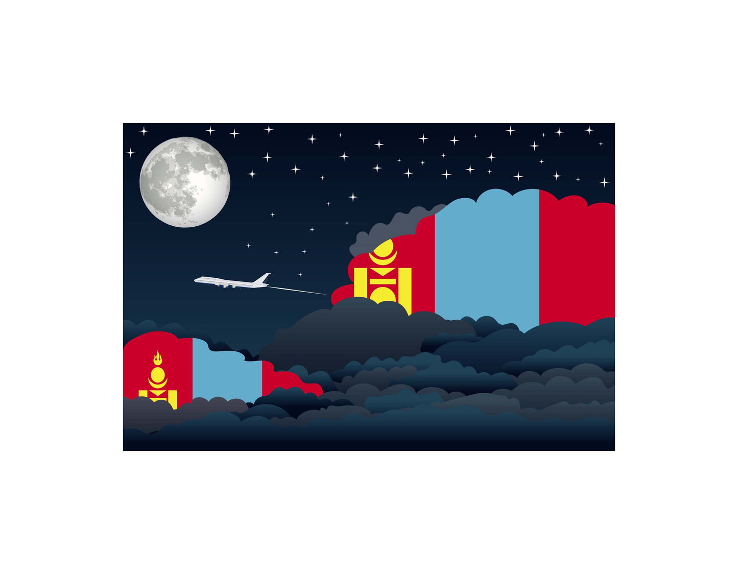 Mongolia Night Clouds Blankets & Throws | Premium Soft Blankets | City Posters Plus
