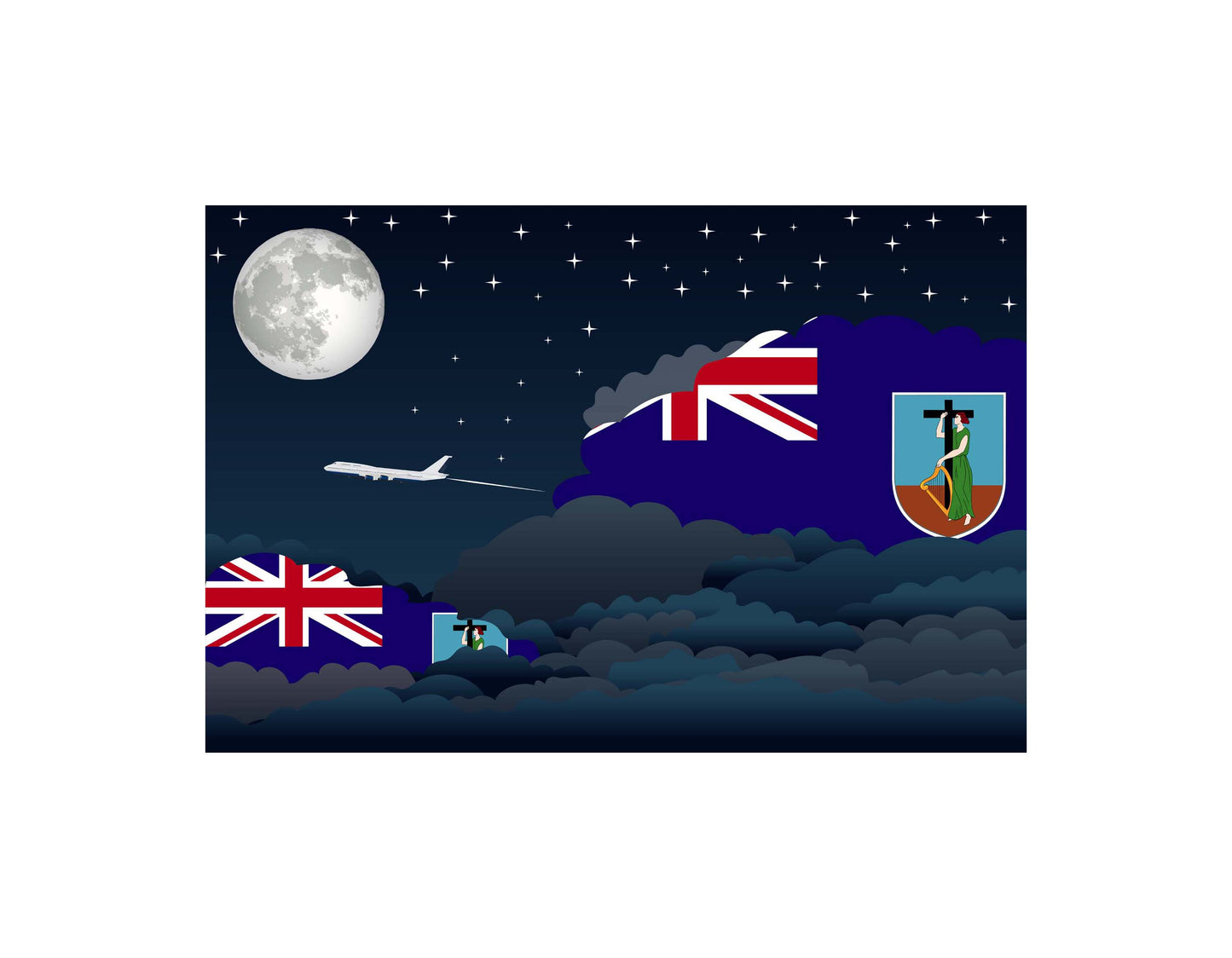 Montserrat Night Clouds Blankets & Throws | Premium Soft Blankets | City Posters Plus