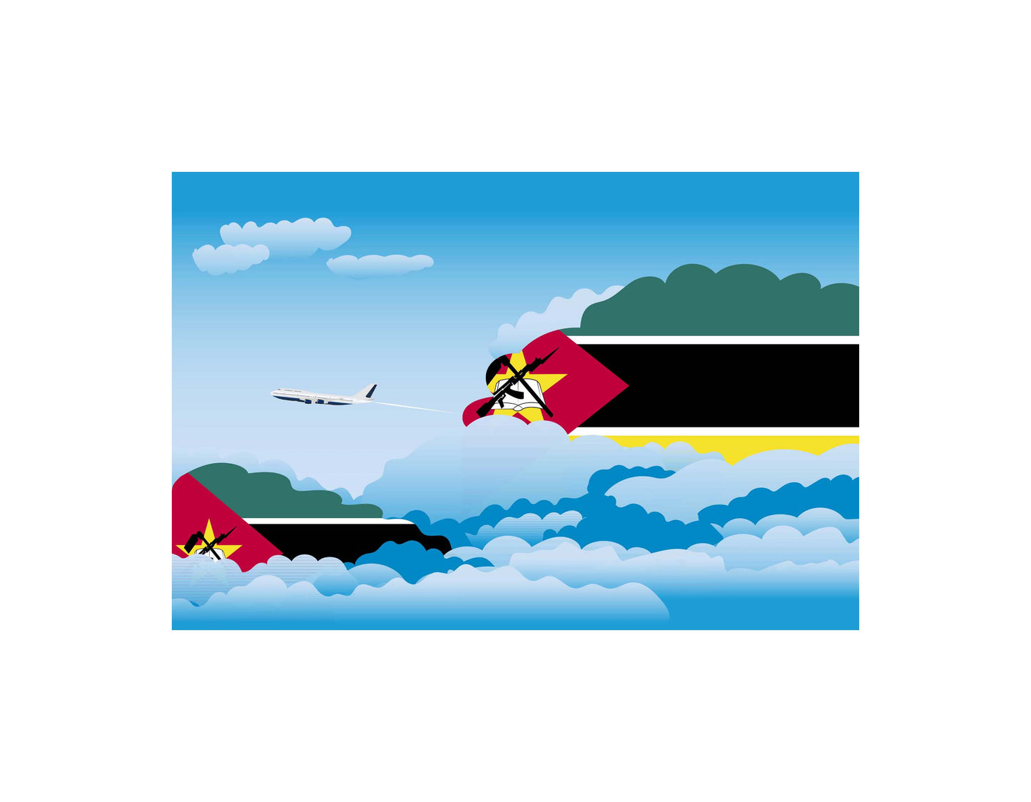 Mozambique Day Clouds Blankets & Throws | Soft Premium Blankets | City Posters Plus
