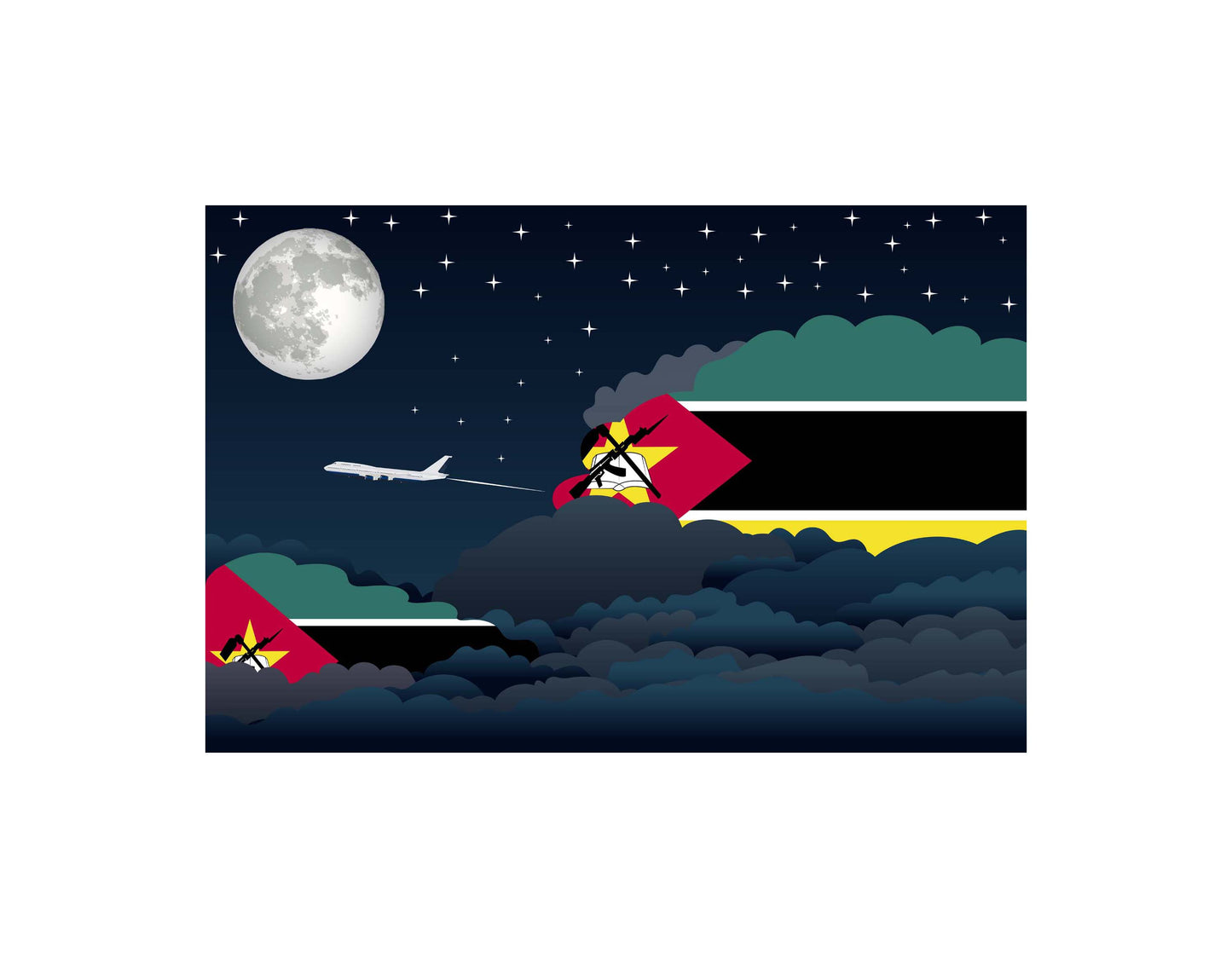 Mozambique Night Clouds Blankets & Throws | Premium Soft Blankets | City Posters Plus
