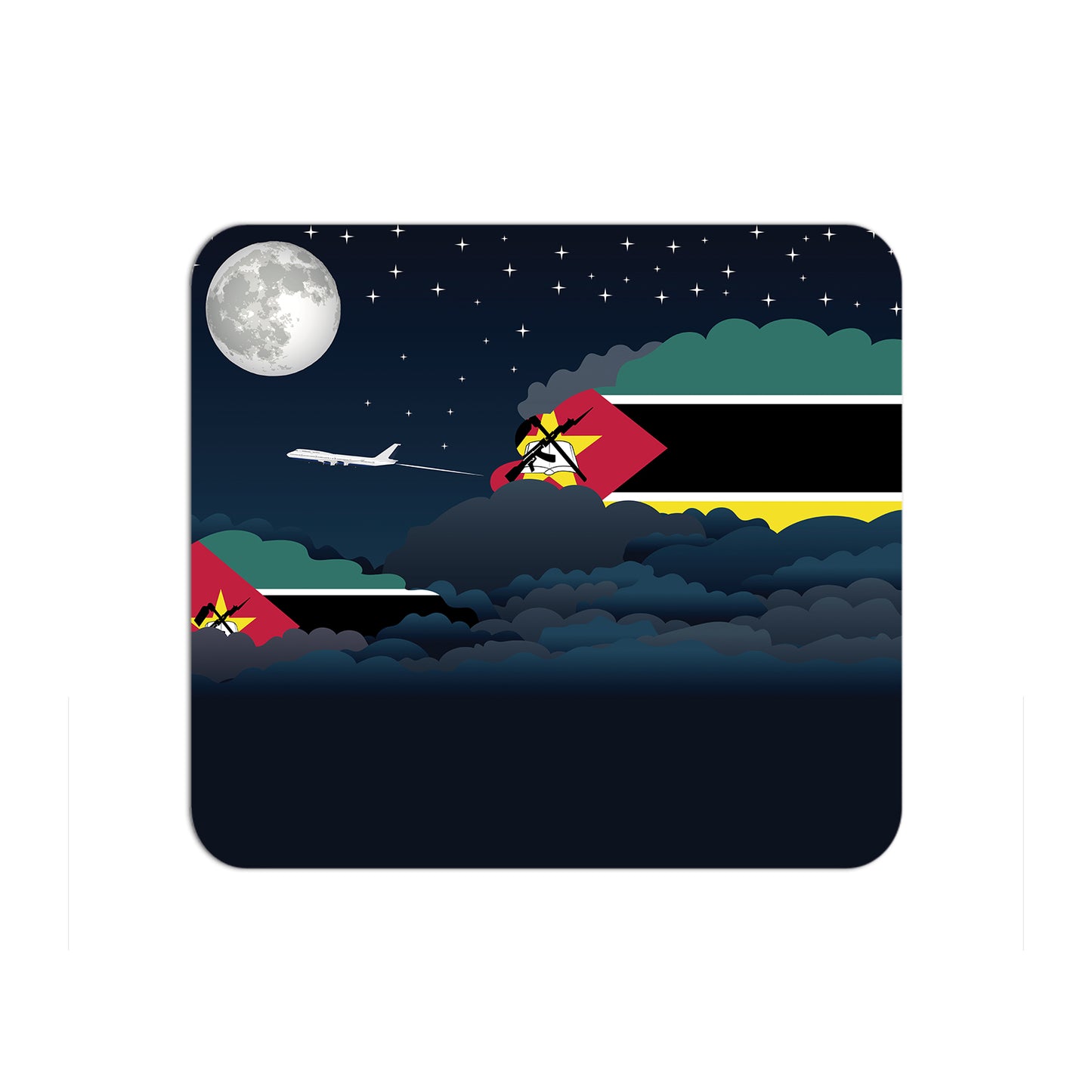 Mozambique Airplane Airport Flight Night Clouds Mousepad