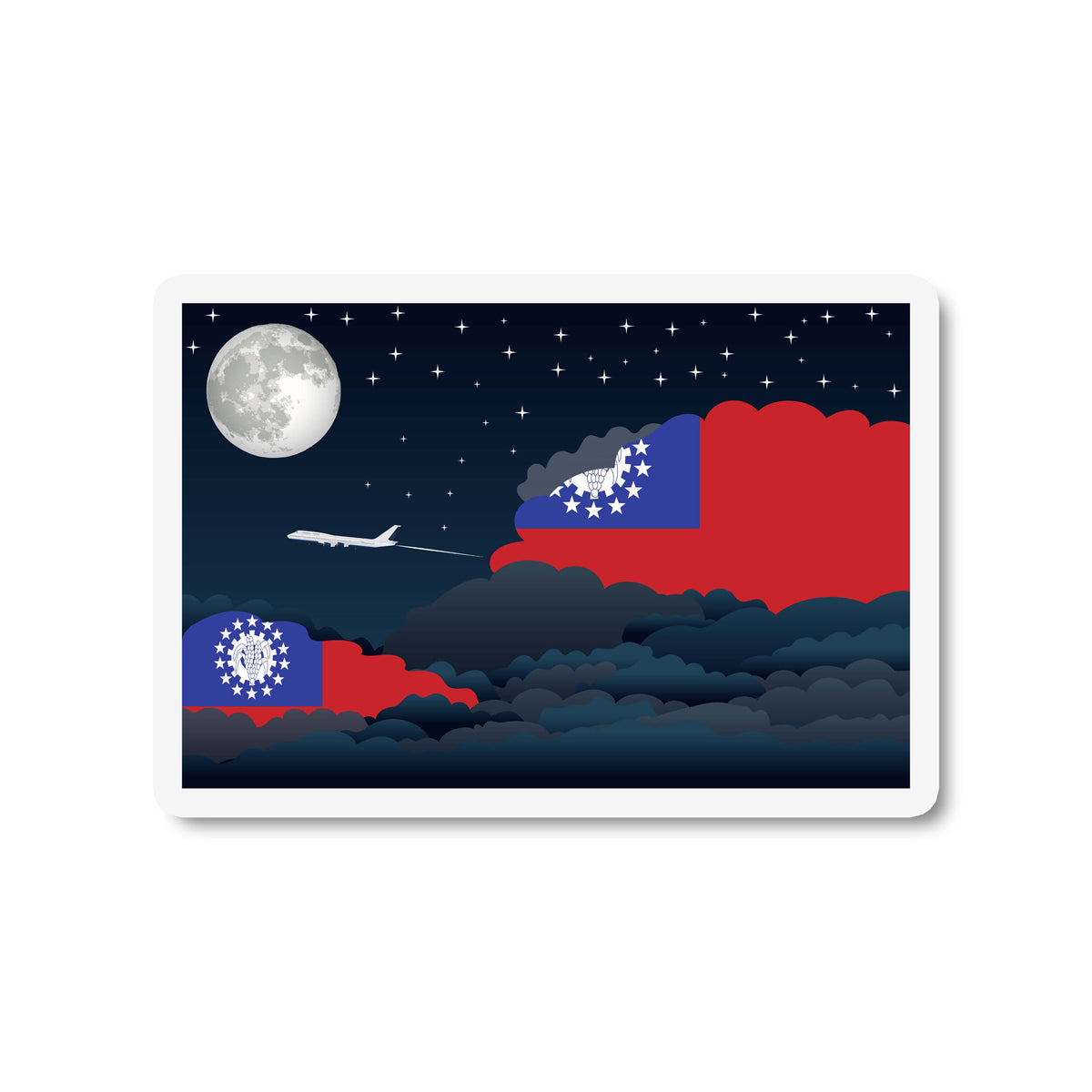 Myanmar Burma Night Clouds Fridge Magnet