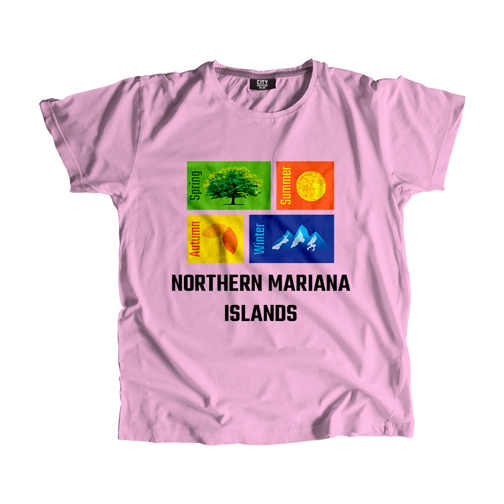 NORTHERN MARIANA ISLANDS Seasons Men Unisex T-Shirt (Liril Green)