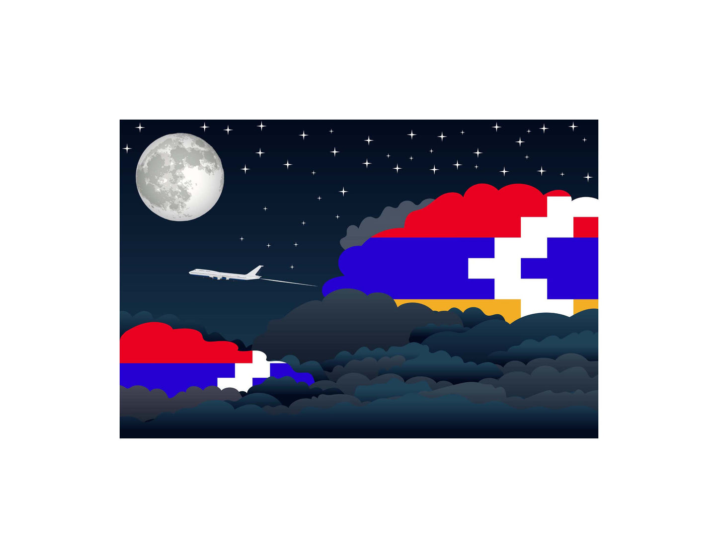 Nagorno Karabakh Republic Night Clouds Blankets & Throws | Premium Soft Blankets | City Posters Plus
