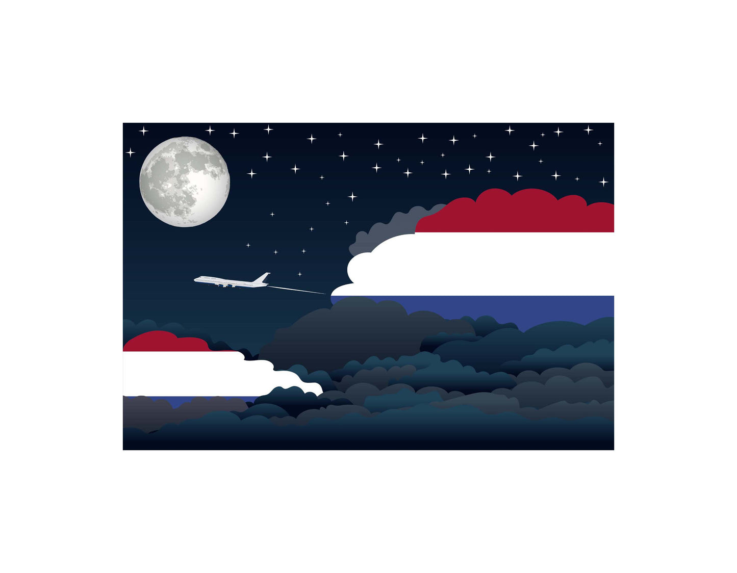 Netherlands Antilles Night Clouds Blankets & Throws | Premium Soft Blankets | City Posters Plus