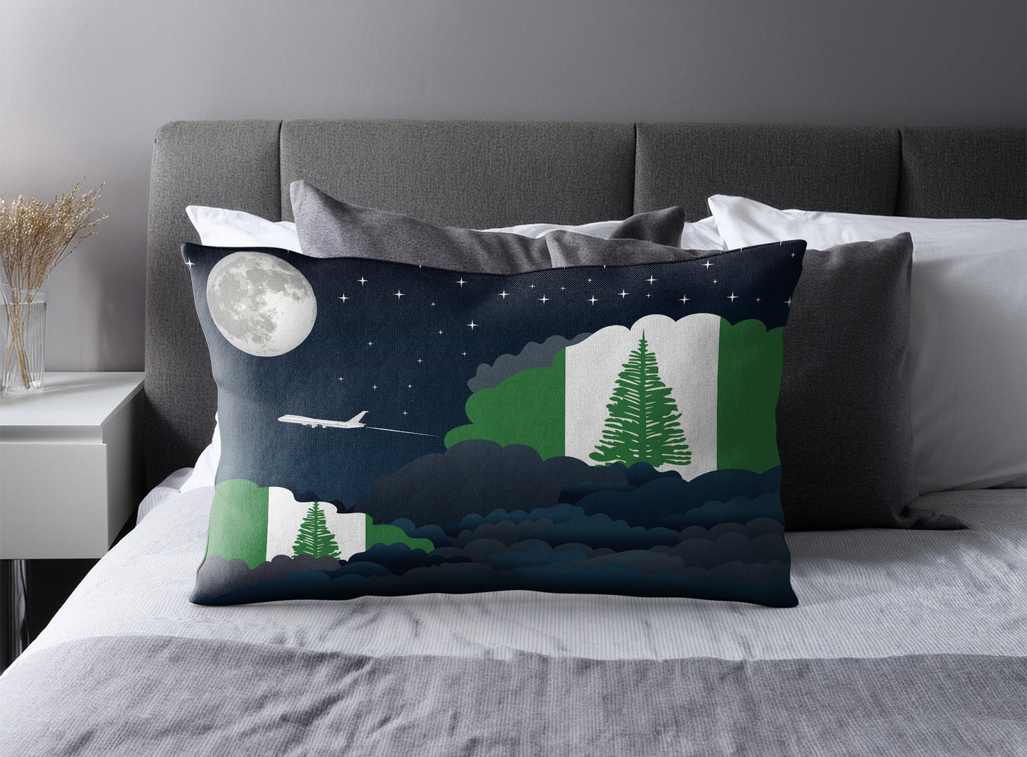 Norfolk Island Night Clouds Pillow Case and Pillow Throw