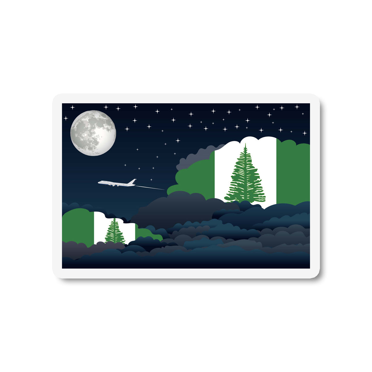 Norfolk Island Night Clouds Fridge Magnet