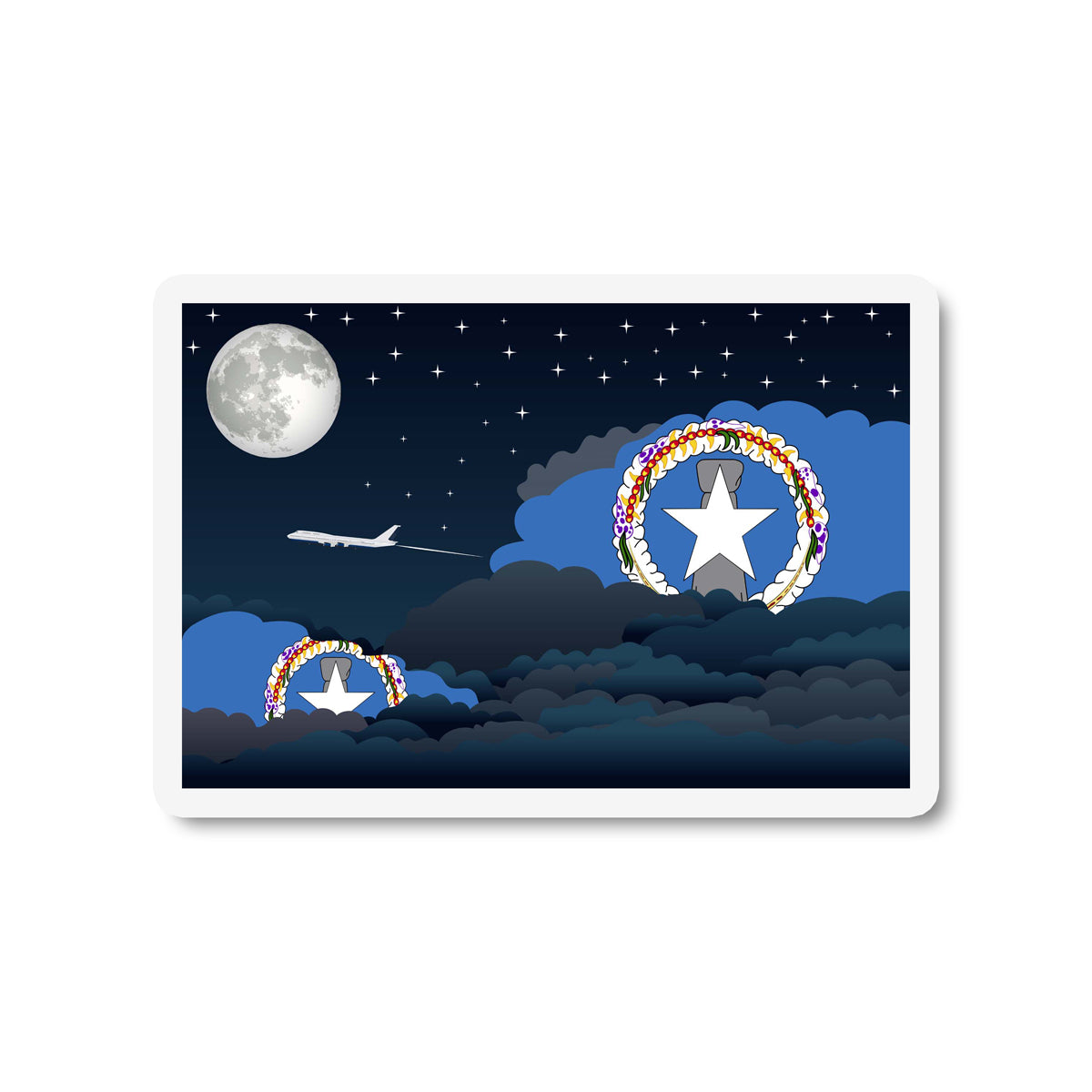 Northern Mariana Islands Night Clouds Fridge Magnet