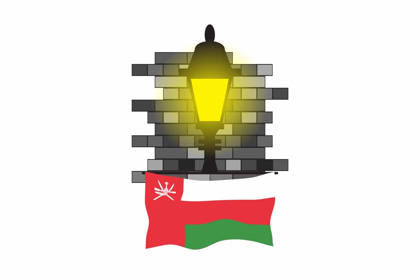 Oman Street Lamp Bricks Fridge Magnet