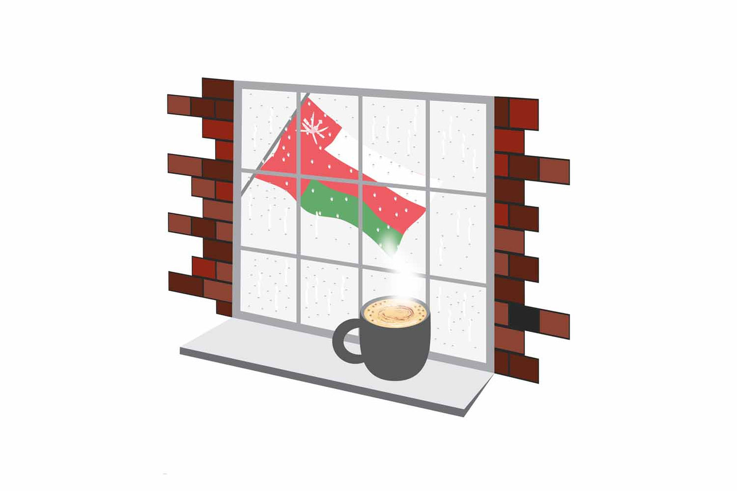 Oman Coffee Rain Window Fridge Magnet