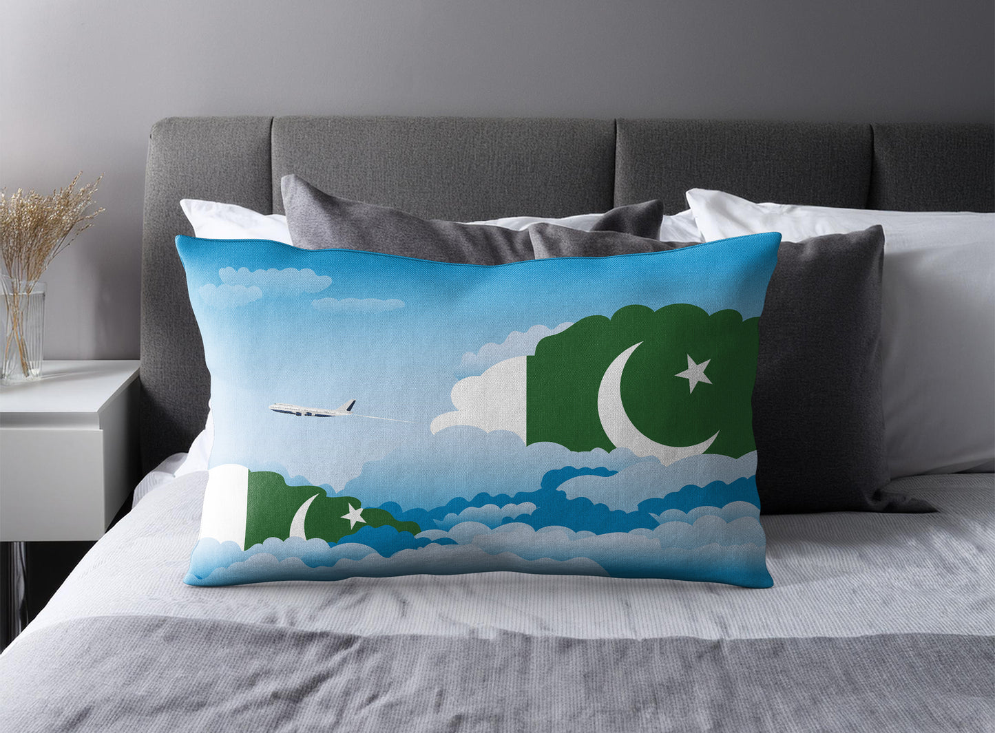 Pakistan World Airplane Day Clouds Square & Rectangle Pillow Cases | Aviation Decorative Pillow Covers