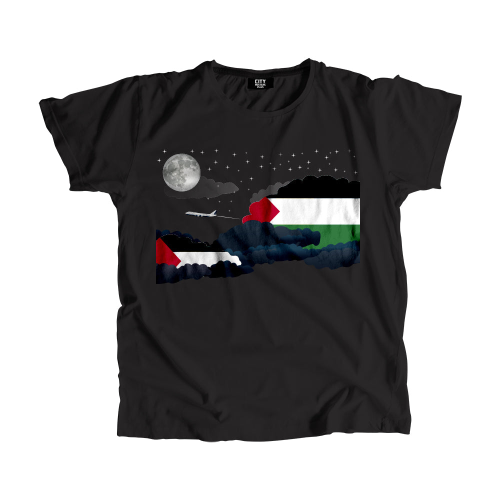 Palestine Night Clouds Airplane Airport Flight Men Unisex T-Shirt Night Clouds Airplane Airport Flight T-Shirt