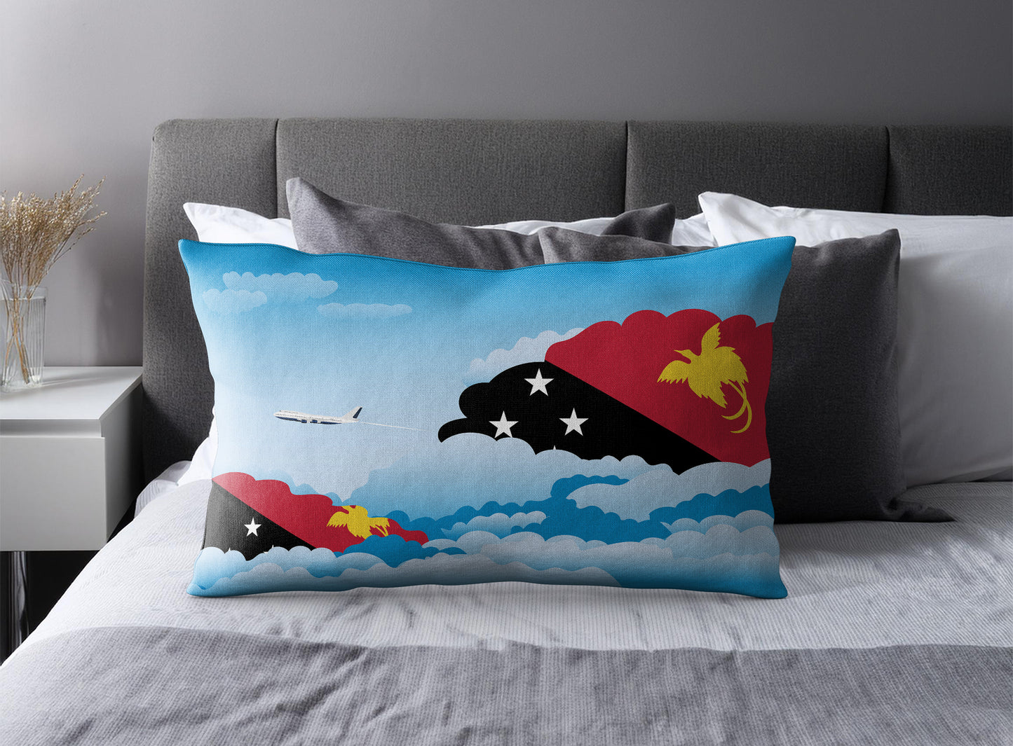 Papua New Guinea World Airplane Day Clouds Square & Rectangle Pillow Cases | Aviation Decorative Pillow Covers