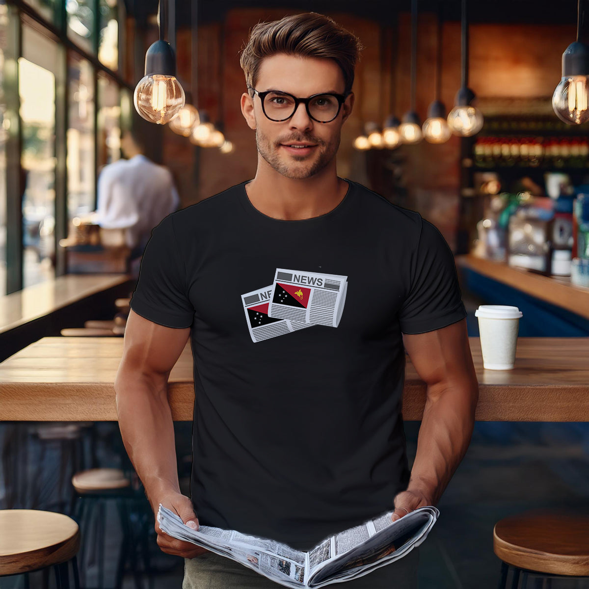 Papua New Guinea Newspapers Men Unisex T-Shirt Newspapers T-Shirt | Vintage Press Unisex Tee
