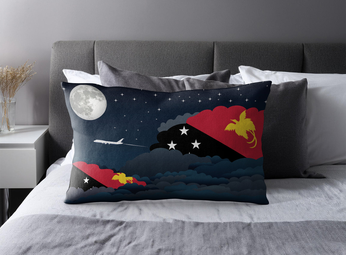 Papua New Guinea Night Clouds Pillow Case and Pillow Throw