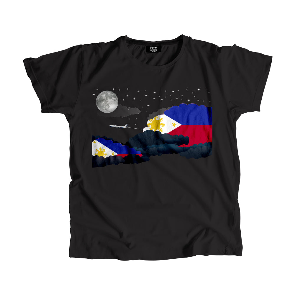 Philippines Night Clouds Airplane Airport Flight Men Unisex T-Shirt Night Clouds Airplane Airport Flight T-Shirt