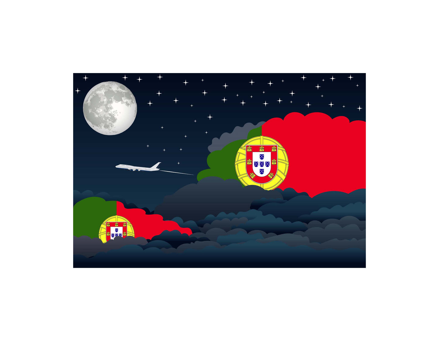 Portugal Night Clouds Blankets & Throws | Premium Soft Blankets | City Posters Plus