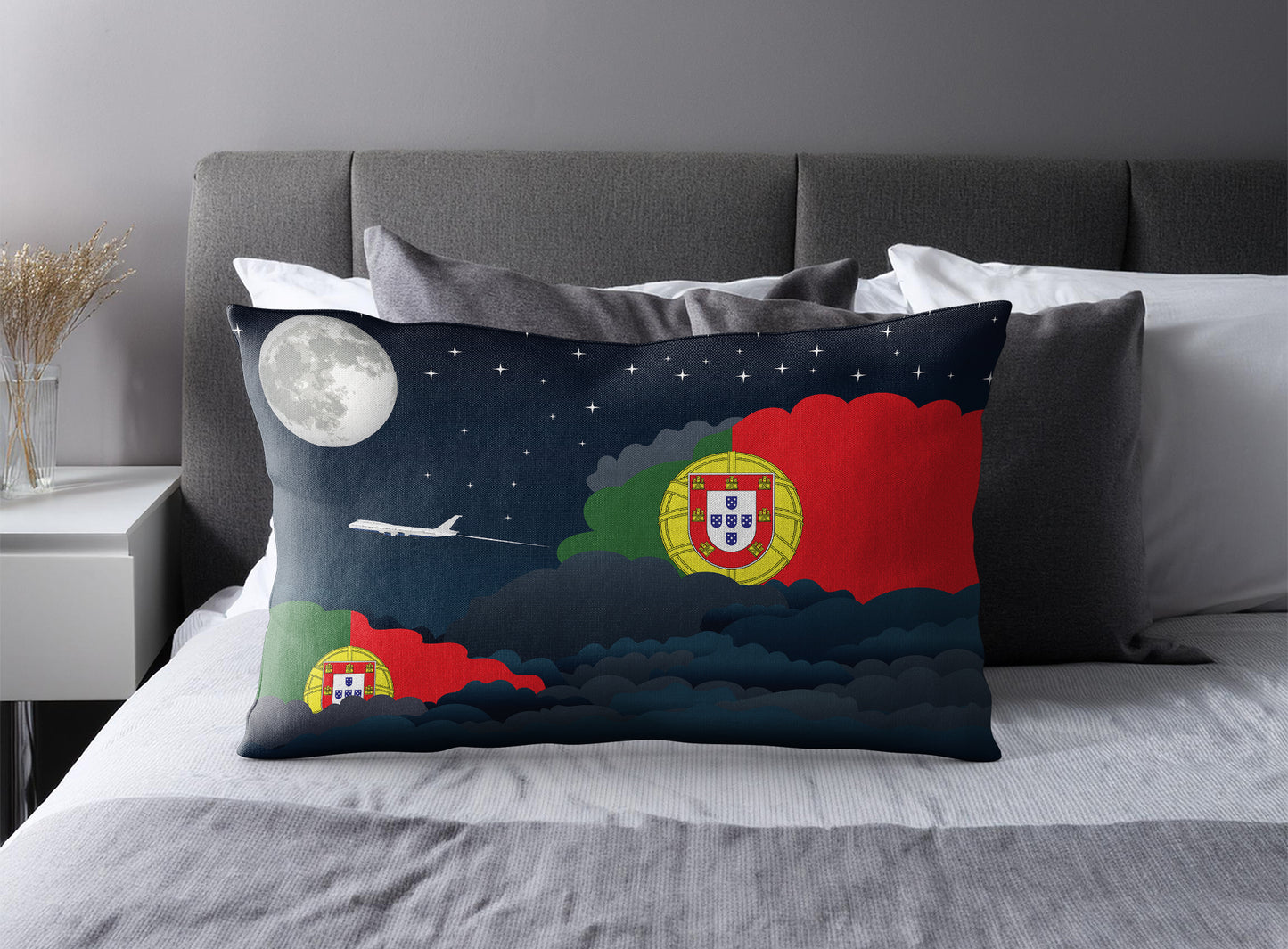 Portugal Night Clouds Pillow Case and Pillow Throw